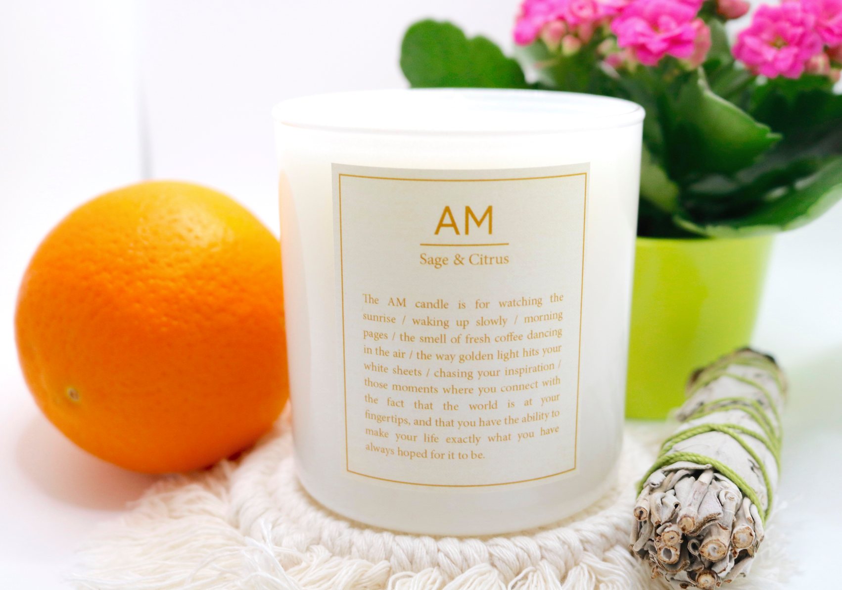 Sage and Citrus AM Candle (11 oz) - Coffee Confessionals