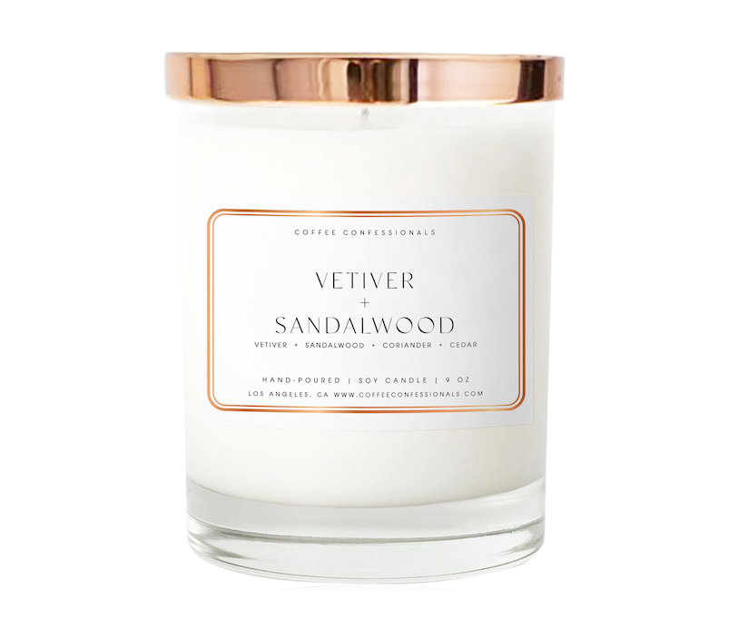 Vetiver and Sandalwood Candle - Coffee Confessionals