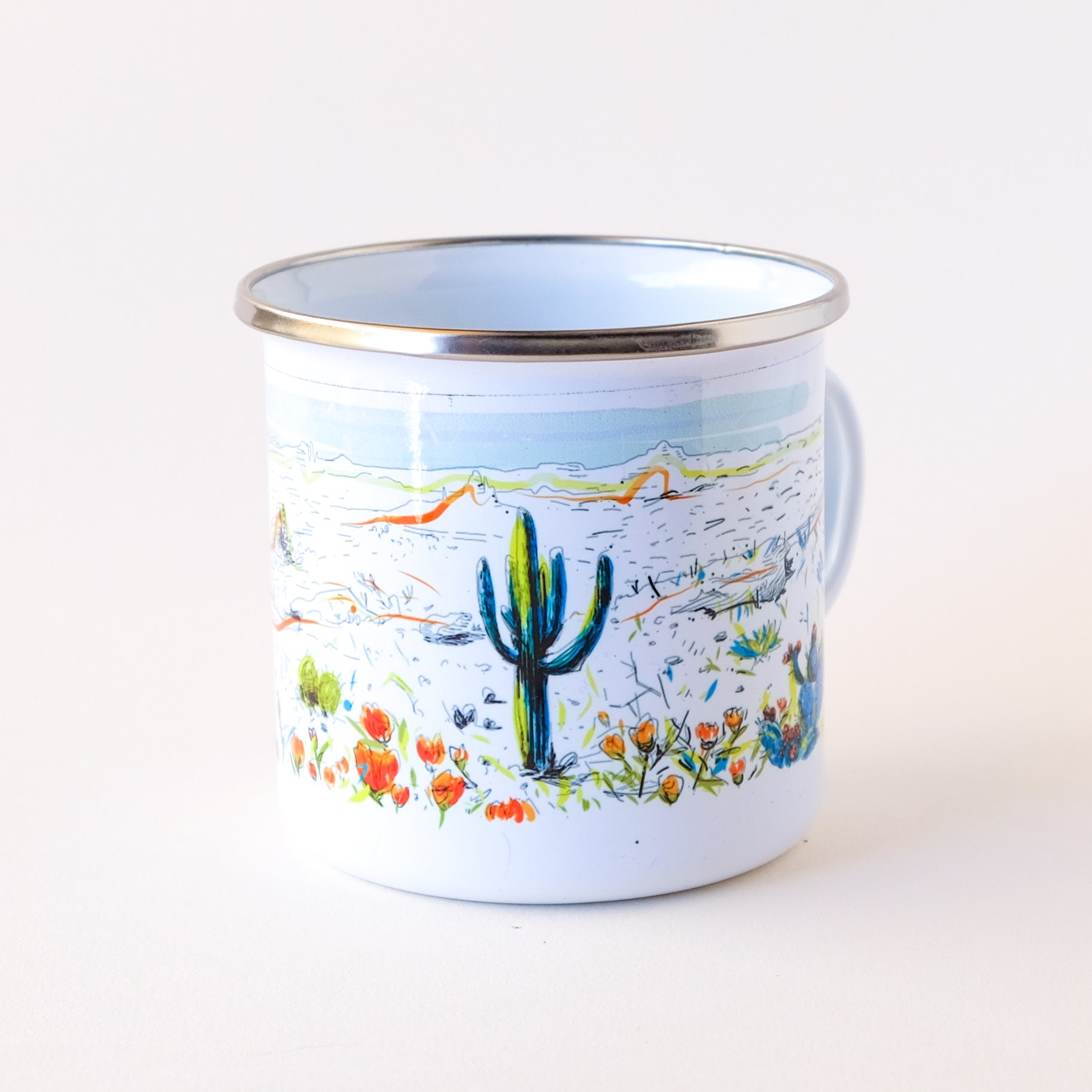 Hand-Printed Enamel Mug (Desert Bloom)